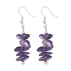 Natural Amethyst Chips Beaded Jewelry Set SJEW-JS01232-03-5