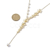 Brass Flower Lariat Necklace NJEW-JN04621-3