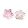 Transparent Spray Painted Frosted Glass Beads GLAA-NH0003-01-3