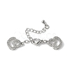 Brass Clear Cubic Zirconia Chain Extender KK-F893-14P-1