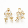 Brass Cubic Zirconia Peg Bails Pendants ZIRC-Q014-078G-2