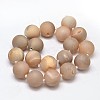 Round Natural Druzy Geode Quartz Crystal Beads Strands G-A143B-16mm-06-2