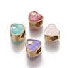 Brass Enamel European Beads KK-F787-A-1