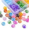 150Pcs 10 Colors Transparent Crackle Acrylic Beads MACR-YW0001-65-4