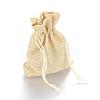 Polyester Imitation Burlap Packing Pouches Drawstring Bags ABAG-R005-17x23-13-1