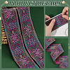 7M Ethnic Style Polyester Flower Jacquard Ribbons OCOR-WH0091-72A-02-5