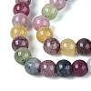 Ombre Effect Dyed Crackle Glass Beads Strands GLAA-Q106-01A-B28-4