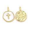 Rack Plating Brass Pendants with Shell KK-Q775-01G-1