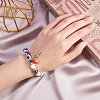 120Pcs 12 Colors Handmade Evil Eye Lampwork Round Bead Strands LAMP-SZ0001-11-7