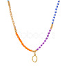 Rainbow Gradient Glass Seed Beaded Necklaces AF2375-15-1