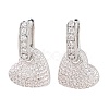Brass Micro Pave Clear Cubic Zirconia Hoop Dangle Earrings EJEW-G471-30D-P-4