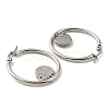 Non-Tarnish 304 Stainless Steel Hedgehog Beaded Hoop Earrings EJEW-F320-02P-3