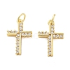 Brass Micro Pave Cubic Zirconia Pendants X1-KK-C092-21E-G-1