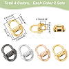 8 Sets 4 Colors Alloy Bag Double D-Ring Suspension Clasps FIND-WR0009-70-2