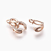 Brass Micro Pave Cubic Zirconia Fold Over Clasps KK-P164-12RG-3