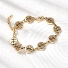 12 Constellations 304 Stainless Steel Link Chain Bracelets BJEW-I239-01G-04-3