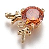 Golden Plated Brass Micro Pave Cubic Zirconia Charms ZIRC-H105-02-3