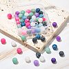 60Pcs 6 Colors Natural Weathered Agate Beads Strands G-FS0001-96-6