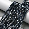 Transparent Electroplate Glass Beads Strands GLAA-F029-2mm-C02-4