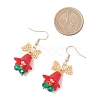 Christmas 304 Stainless Steel Flower Dangle Earrings EJEW-MZ00592-4