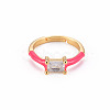 Adjustable Brass Micro Pave Clear Cubic Zirconia Finger Rings RJEW-S045-078-NR-2