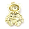 Brass with Cubic Zirconia Pendants KK-K340-01G-01-2