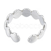 304 Stainless Steel Shell Wrap Open Cuff Ring for Women RJEW-N038-100P-3
