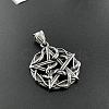 304 Stainless Steel Punk Skull Pentagram Pendant Necklaces for Men's Jewelry WZ8704-4
