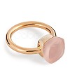 Square 304 Stainless Steel with Glass Finger Rings FS-WG8AAFA-37-2