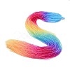 Transparent Gradient Color Glass Beads Strands GLAA-G101-2mm-04-2