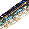 Electroplate Transparent Glass Beads Strands EGLA-N002-14-B-1