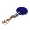 Flat Round with Evil Eye Lampwork Pendant Decoration HJEW-Z005-01G-3
