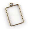 Rack Plating Alloy Rectangle Open Back Bezel Pendants PALLOY-S047-28F-FF-2