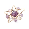 Natural Amethyst Copper Wire Wrapped Pendants PALLOY-TA00368-01-4