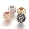 Brass Micro Pave Cubic Zirconia European Beads ZIRC-F062-12-1