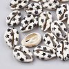 Printed Cowrie Shell Beads X-SHEL-S274-03F-1