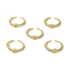 Clear Cubic Zirconia Initial Letter Open Cuff Ring RJEW-H120-09G-S-4