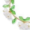 Flower Glass & Acrylic Charm Bracelets BJEW-JB10442-3