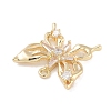 Brass Pave Clear Cubic Zirconia Pendants KK-Z061-14G-01-2