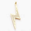 Brass Micro Pave Cubic Zirconia Big Pendants ZIRC-E153-11G-NR-2