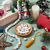 80Pcs 4 Styles Snowman Theme Printed Wood European Beads WOOD-PH0003-04A-5