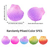 5Pcs Spray Painted Natural Scallop Shell Big Pendants SSHEL-TA0001-24-3