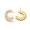 Rack Plating Brass Micro Pave Cubic Zirconia Stud Earrings for Women EJEW-H091-37G-1