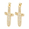 Brass Micro Pave Clear Cubic Zirconia Pendants KK-C170-19G-1