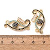 Brass Micro Pave Cubic Zirconia Connector Charms CU-CBA4579-03G-G-2