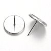 Tarnish Resistant Flat Round Stainless Steel Stud Earring Settings X-STAS-M227-12mm-2