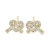 Rack Plating Brass Micro Pave Clear Cubic Zirconia Stud Earrings for Women EJEW-M260-16G-1
