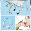 Alloy Enamel Star & Moon Pendant Locking Stitch Markers HJEW-AB00041-5
