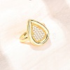 Brass Micro Pave Cubic Zirconia Cuff Open Rings CU-CBAB3AD-14G-1