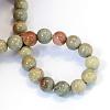 Natural Silver Leaf Jasper Round Bead Strands G-E334-6mm-04-3